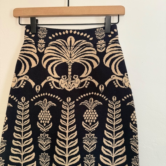 Farm Rio Ainika Tropical Splendor Knit Fringe Midi Skirt - Picture 7 of 9